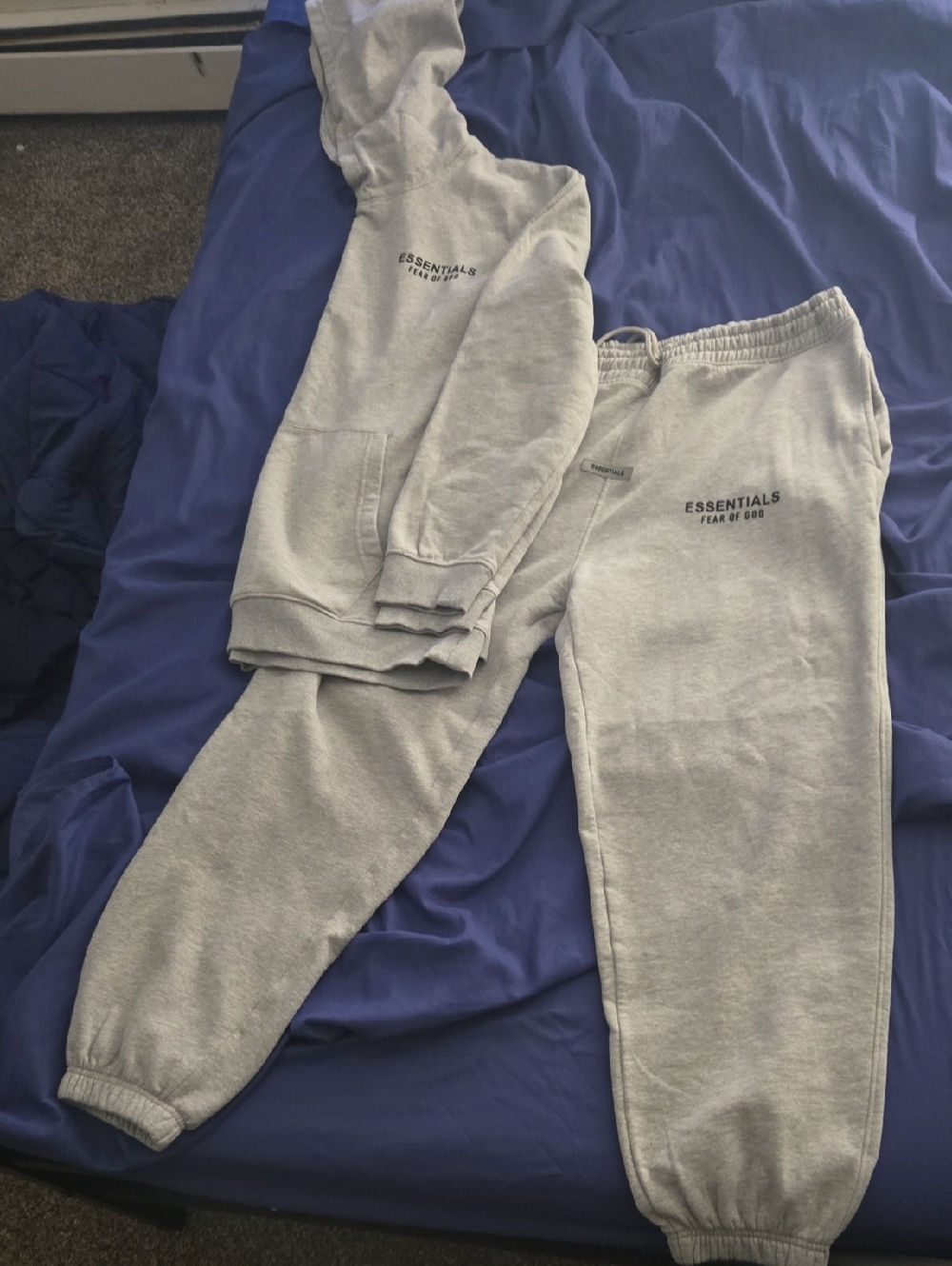 Essentials Light Gray Hoodie and Sweatpants Set